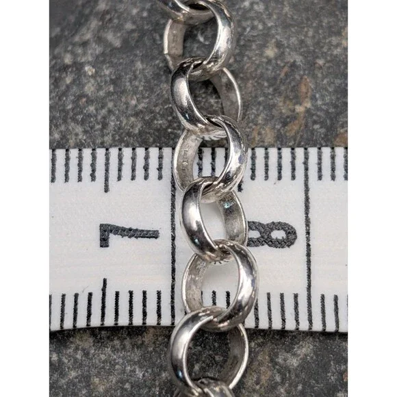 Italy 925 Sterling Silver Oval Link Bracelet 5mm – Milor Mark, 9.63g, Size 8